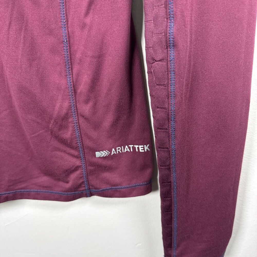 Ariat Tek Cold Series 1/4 Zip Baselayer Pullover Size Small Plum Purple Layering - Picture 7 of 11